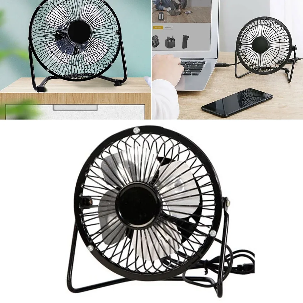Mini ventilateur USB noir, vue d'ensemble