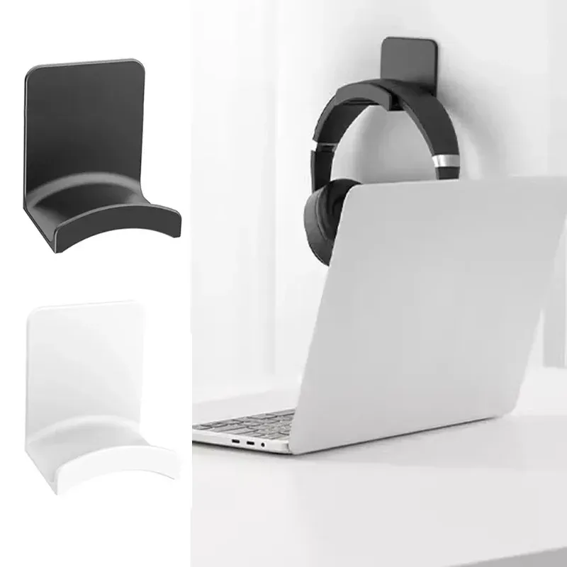 Support de casque universel adhésif en plastique, support mural sous le bureau, support de casque pour jeu, support d'écouteurs 3