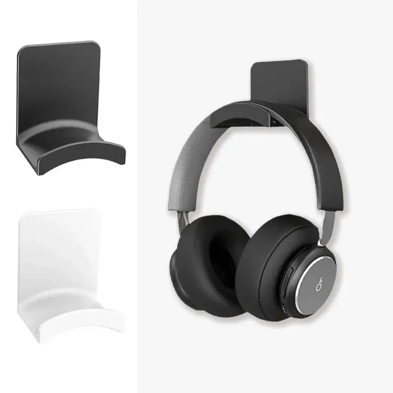 Support de casque universel adhésif en plastique, support mural sous le bureau, support de casque pour jeu, support d'écouteurs 2