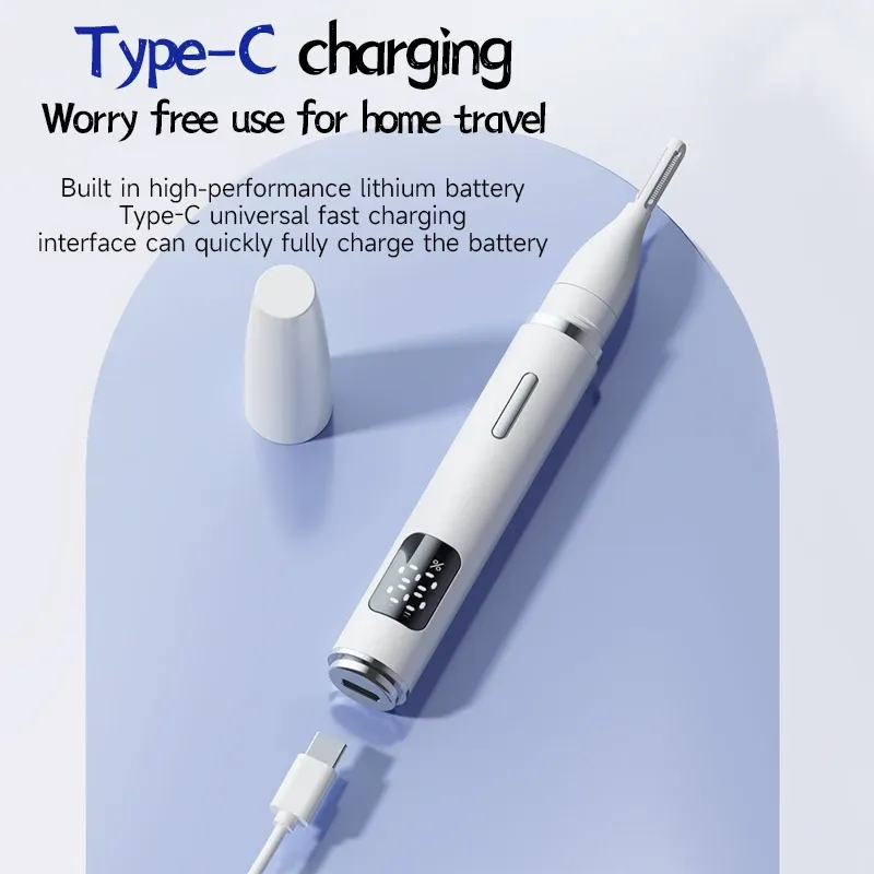 Tondeuse électrique pour poils du nez, pour hommes et femmes, multifonction pour oreilles et sourcils, avec écran LED, rasoir personnel rechargeable 4