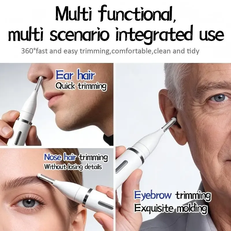 Tondeuse électrique pour poils du nez, pour hommes et femmes, multifonction pour oreilles et sourcils, avec écran LED, rasoir personnel rechargeable 5