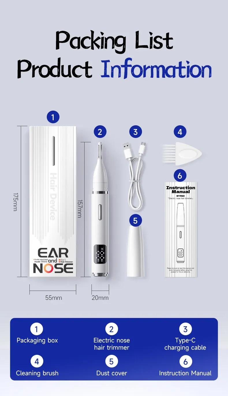 Tondeuse électrique pour poils du nez, finition et ergonomie