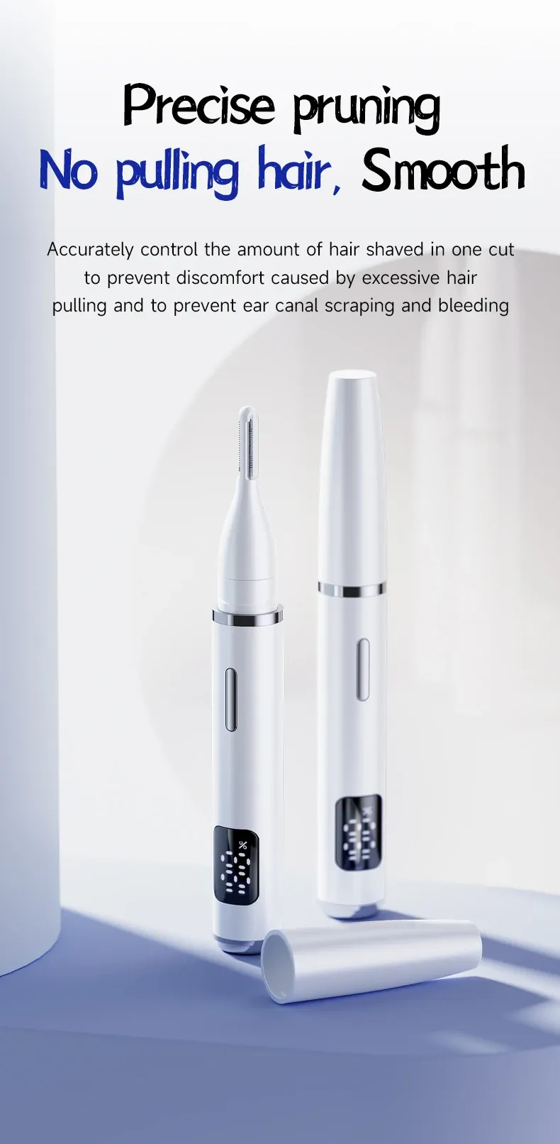 Tondeuse électrique pour poils du nez, tête amovible