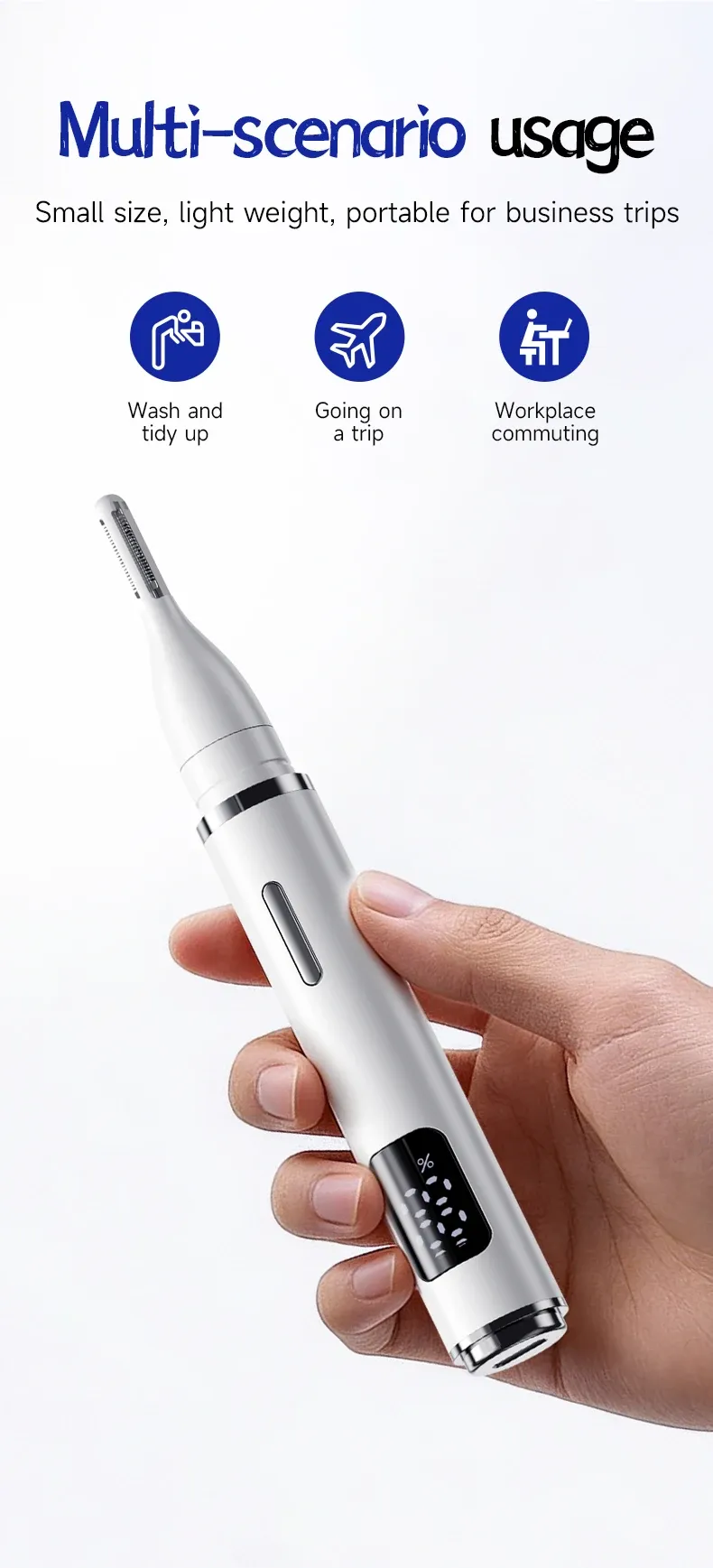 Tondeuse électrique pour poils du nez, accessoires inclus