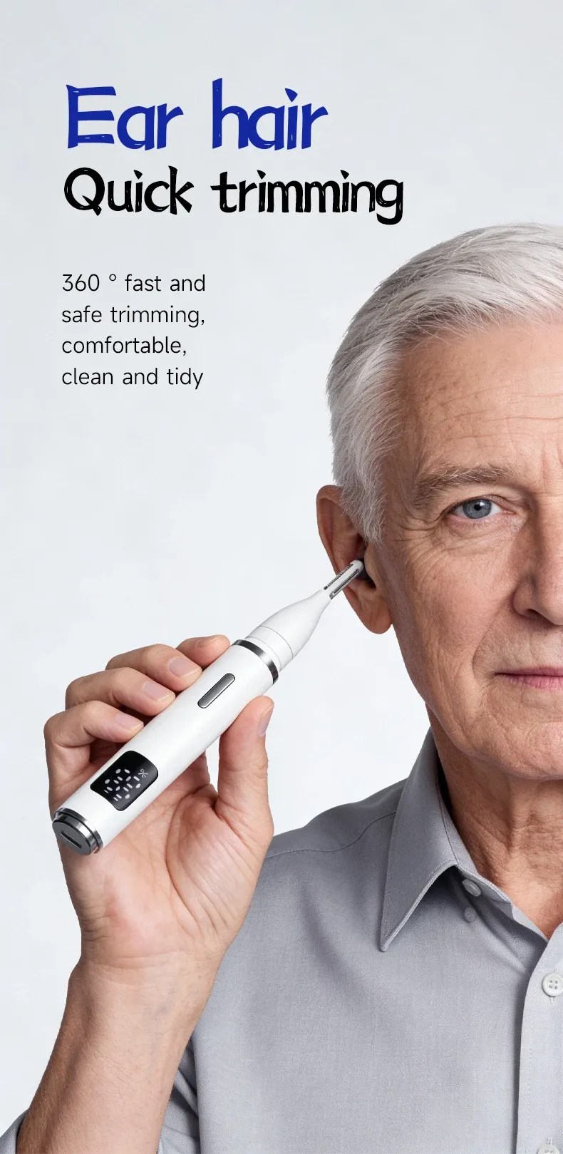Tondeuse électrique pour poils du nez, design compact