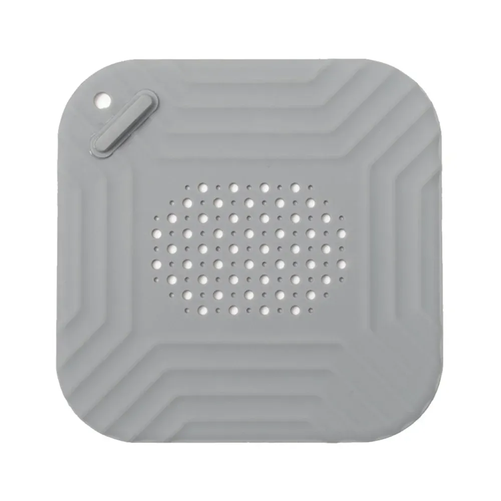 Drain de sol carré anti-blocage pour évier et douche, avec crépine à mailles et filtre à cheveux 8