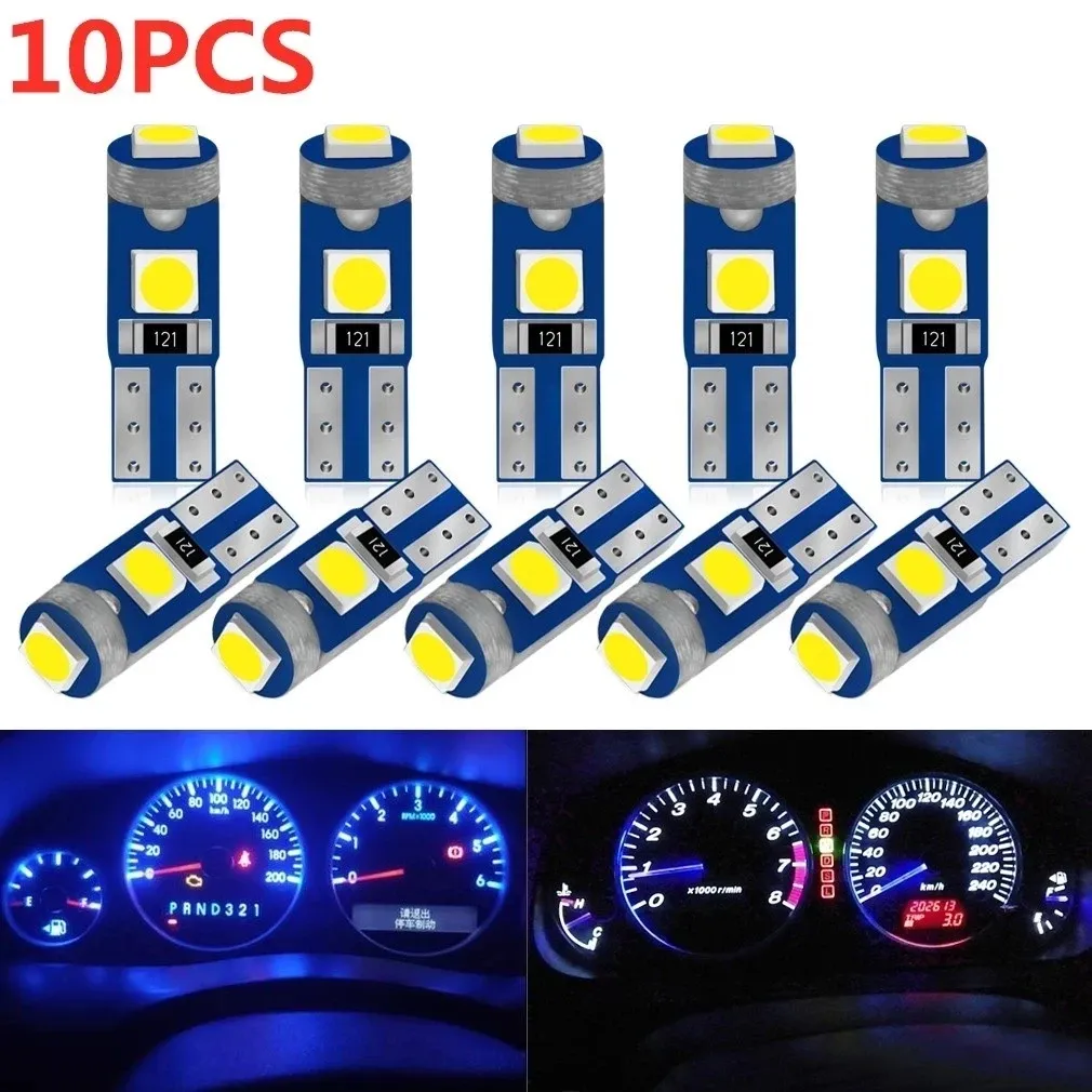Ampoule LED T5 W3W W1.2W, Canbus, pour éclairage intérieur de voiture, témoin de tableau de bord et instrument automobile, 12 V, lot de 2 ou 10 - Image 1