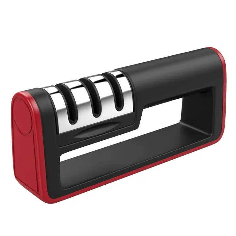 Aiguiseur de couteaux professionnel 4 en 1 avec ciseaux de cuisine manuels et accessoires en acier inoxydable, pour couteaux de toutes tailles 7