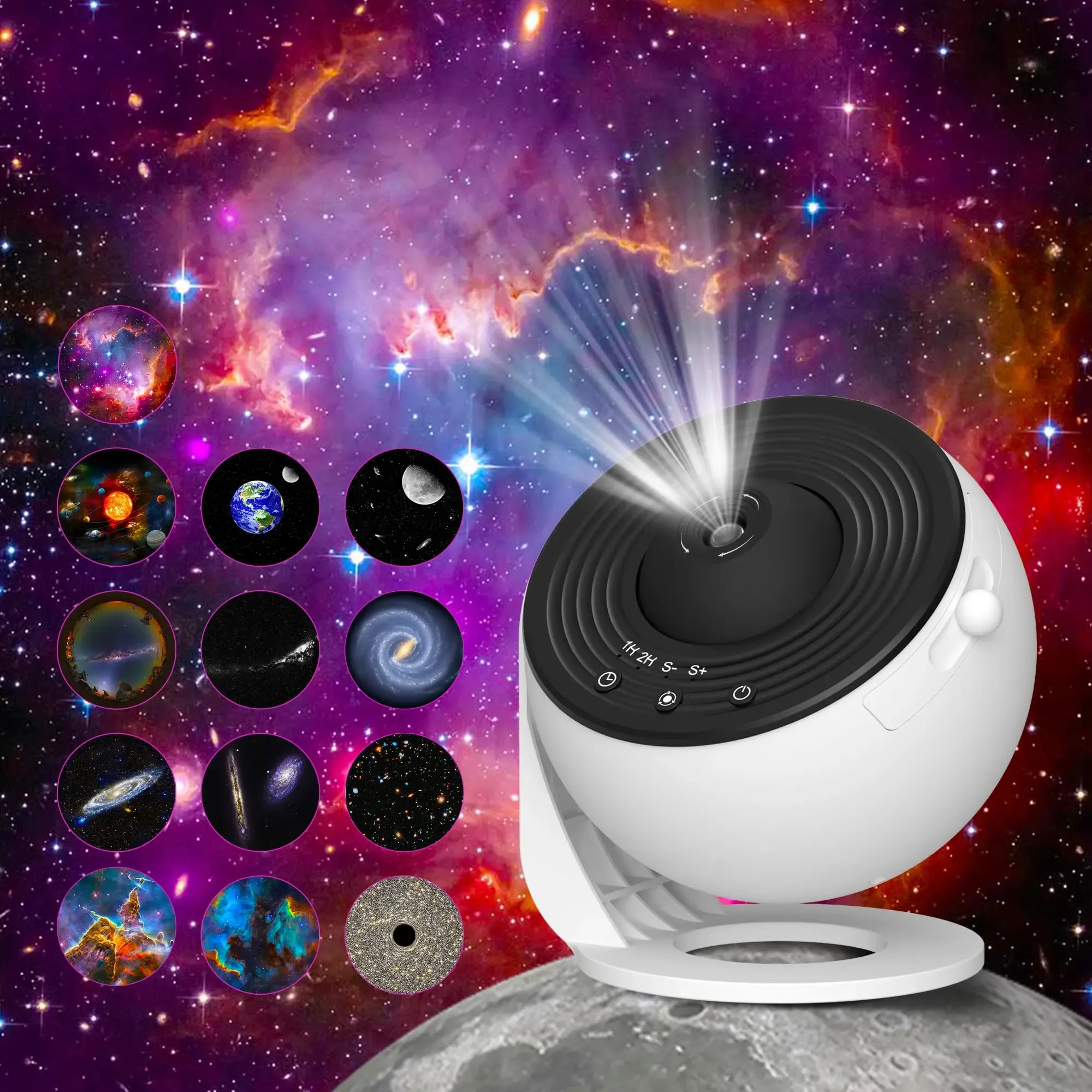 Projecteur de ciel étoilé pour chambre d'enfant, veilleuse galaxie, lampe planétarium rotative à 360°, cadeau de Saint-Valentin, décoration de mariage - Image 1