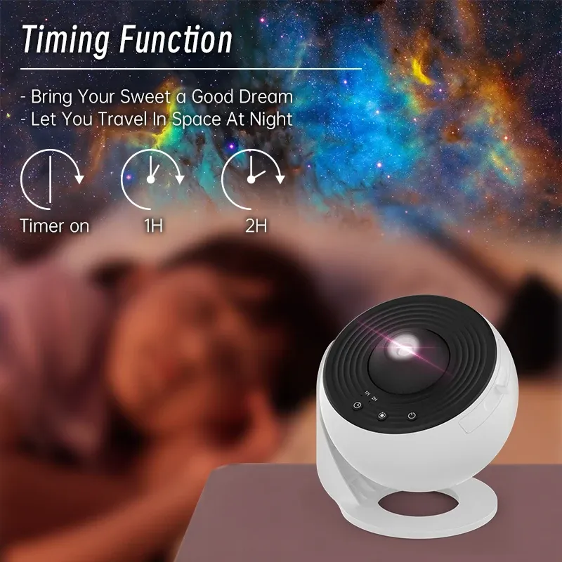 Projecteur de ciel étoilé pour chambre d'enfant, veilleuse galaxie, lampe planétarium rotative à 360°, cadeau de Saint-Valentin, décoration de mariage 3