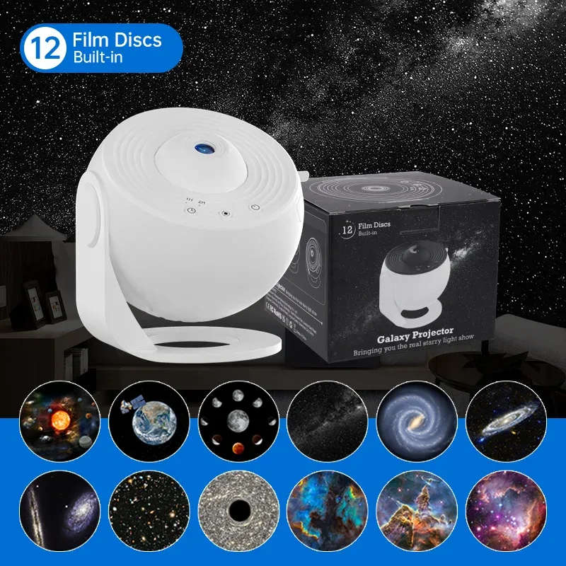 Projecteur de ciel étoilé pour chambre d'enfant, veilleuse galaxie, lampe planétarium rotative à 360°, cadeau de Saint-Valentin, décoration de mariage 9
