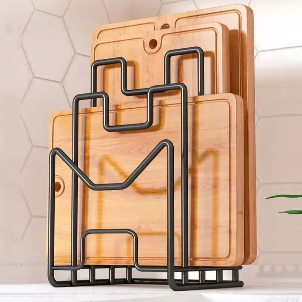 Range-couvercles et planches à découper multi-niveaux en métal, support compact en fer forgé pour planches à découper et couvercles de casseroles - Image 1