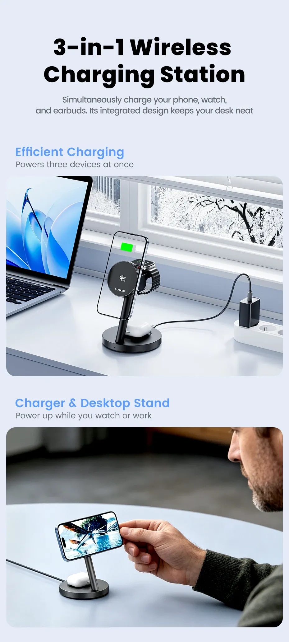 Chargeur magnétique Toocki positionnement flexible