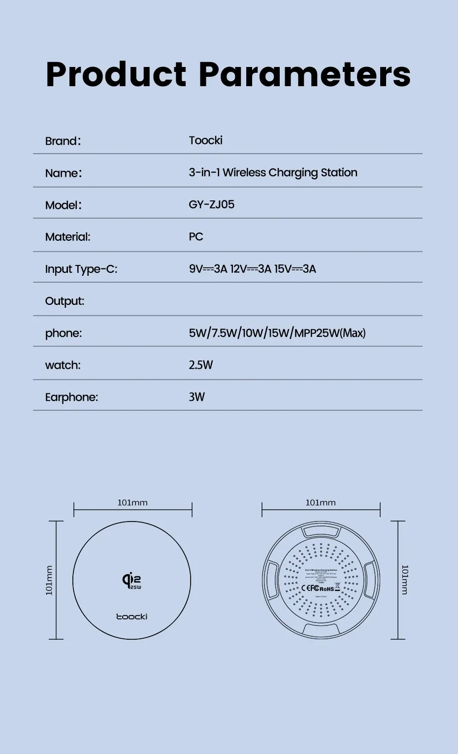 Chargeur magnétique Toocki vue d'ensemble