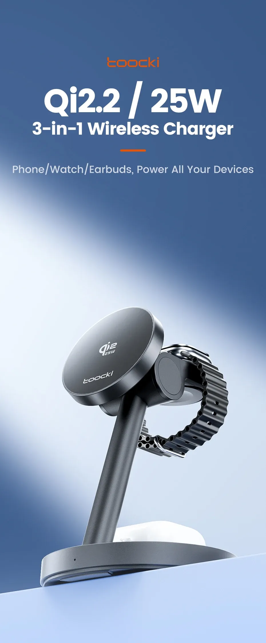 Chargeur magnétique Toocki Qi2.2 vue détaillée