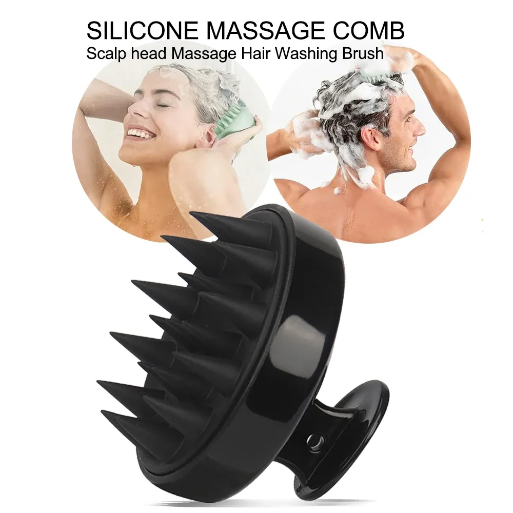 Peigne de massage du cuir chevelu en silicone, brosse de lavage des cheveux, masseur de cuir chevelu doux pour la pousse des cheveux, peigne de douche, soin capillaire