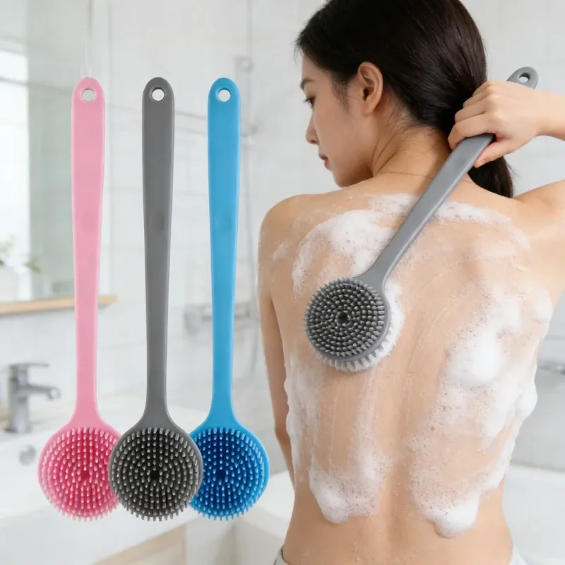 Brosse de massage corporelle double face à long manche