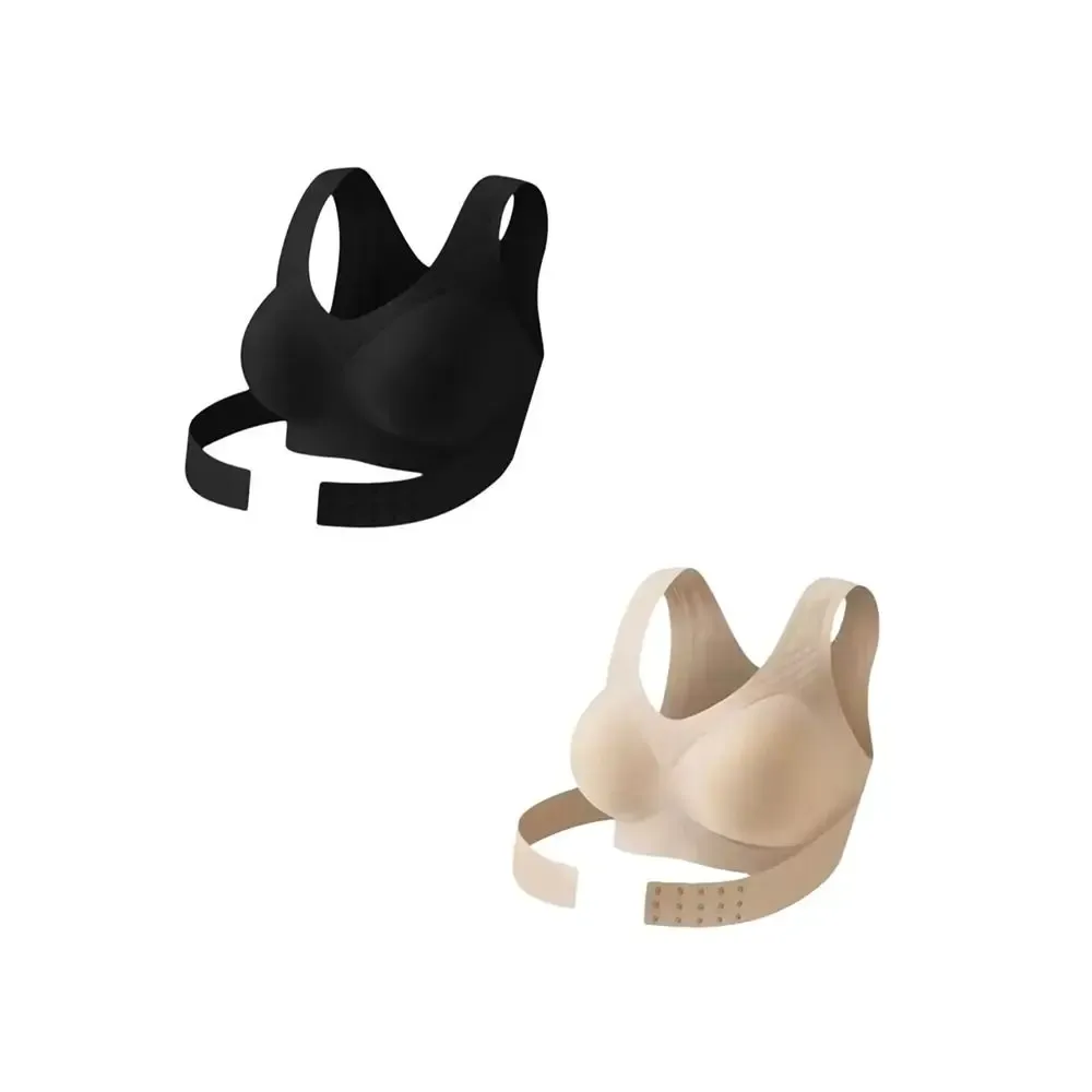 Soutien-gorge push-up sans couture à dos croisé et fermeture avant, correcteur de posture, sans armatures, pour femme 6