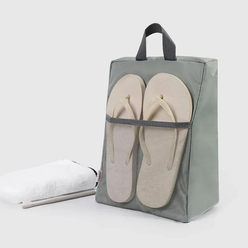 Sac de rangement portable pour chaussures et vêtements de voyage avec pochette en maille 4