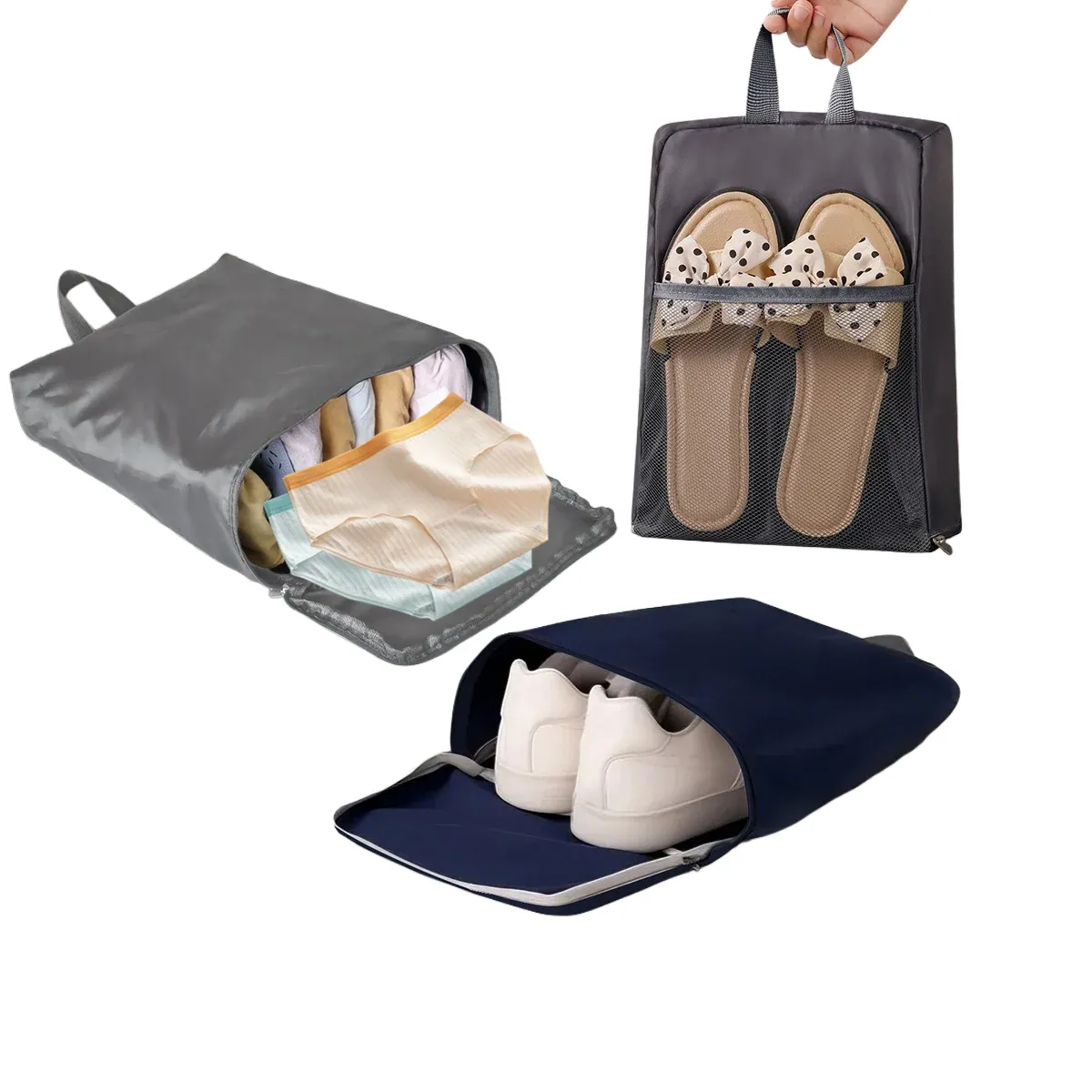 Sac de rangement de voyage avec pochette en maille