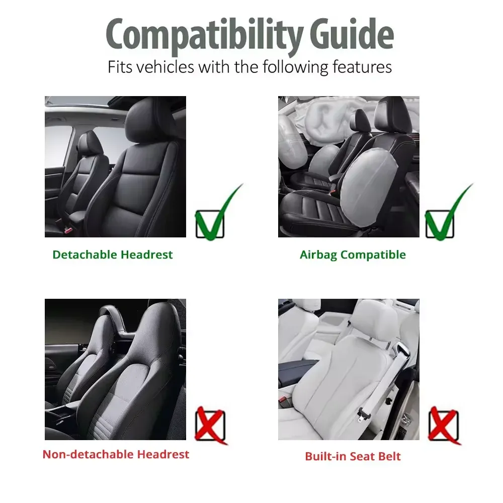 Housses de siège avant de voiture à la mode, accessoires automobiles, style empreinte de pneu en relief, tissu durable et confortable, universel, compatible avec la plupart des véhicules 6