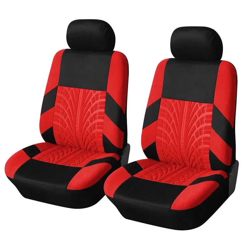 Housses de siège avant de voiture à la mode, accessoires automobiles, style empreinte de pneu en relief, tissu durable et confortable, universel, compatible avec la plupart des véhicules 13