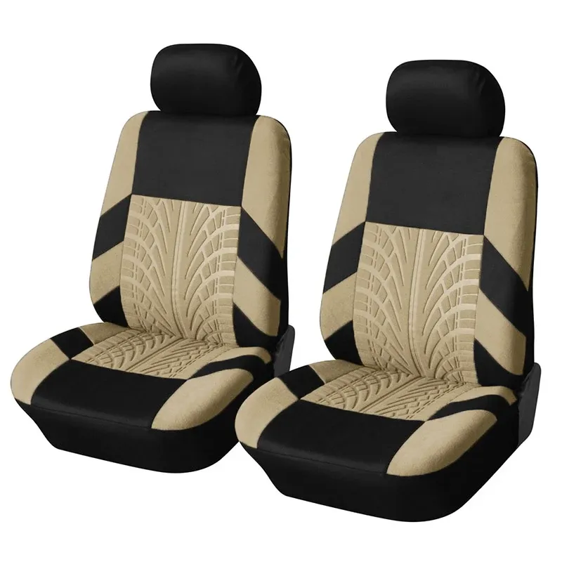 Housses de siège avant de voiture à la mode, accessoires automobiles, style empreinte de pneu en relief, tissu durable et confortable, universel, compatible avec la plupart des véhicules 12