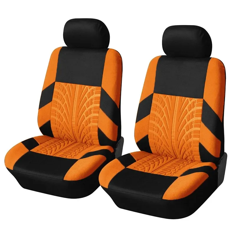 Housses de siège avant de voiture à la mode, accessoires automobiles, style empreinte de pneu en relief, tissu durable et confortable, universel, compatible avec la plupart des véhicules 9