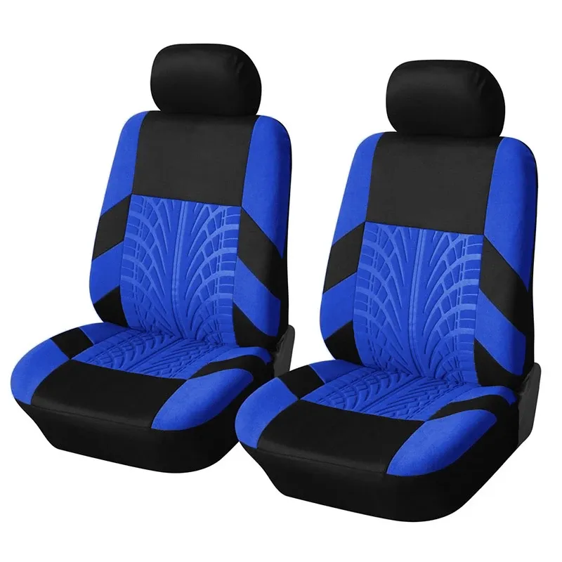 Housses de siège avant de voiture à la mode, accessoires automobiles, style empreinte de pneu en relief, tissu durable et confortable, universel, compatible avec la plupart des véhicules 8