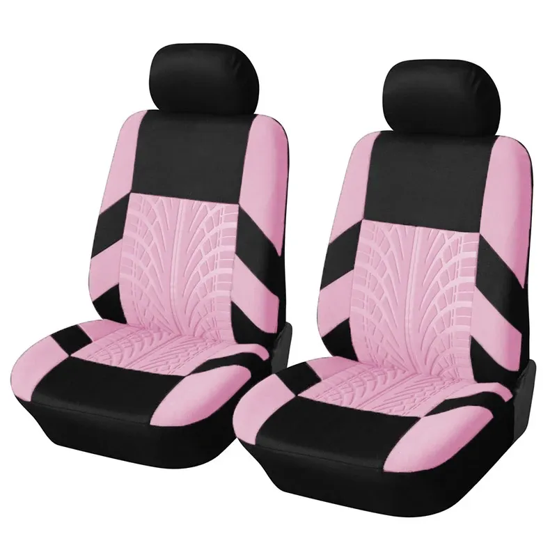 Housses de siège avant de voiture à la mode, accessoires automobiles, style empreinte de pneu en relief, tissu durable et confortable, universel, compatible avec la plupart des véhicules 7