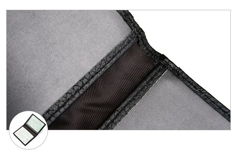 Portefeuille fin, détail du cuir