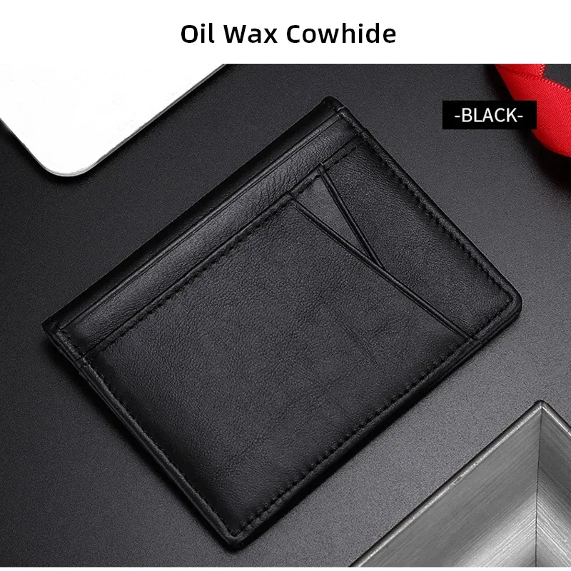 Portefeuille mince en cuir véritable, souple et compact, porte-cartes de crédit mini pour hommes, marque YUECIMIE 7