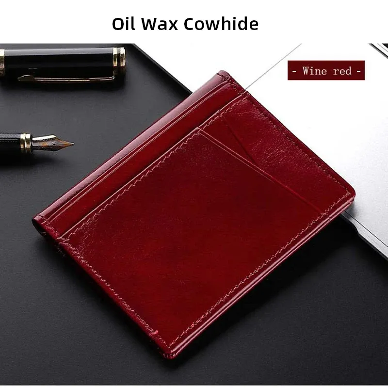 Portefeuille mince en cuir véritable, souple et compact, porte-cartes de crédit mini pour hommes, marque YUECIMIE 9