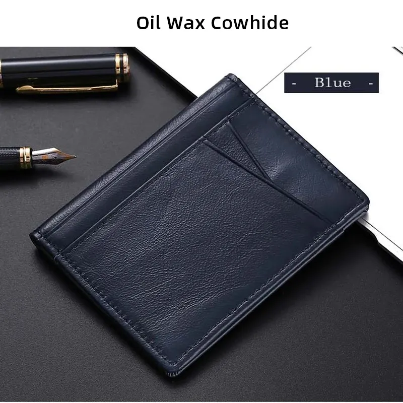 Portefeuille mince en cuir véritable, souple et compact, porte-cartes de crédit mini pour hommes, marque YUECIMIE 11