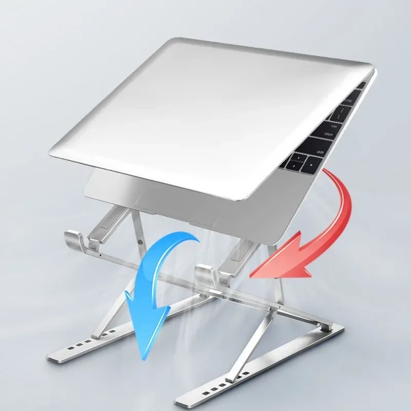 Support pliable et réglable en aluminium pour MacBook, tablette et PC portable, avec dissipation thermique 3