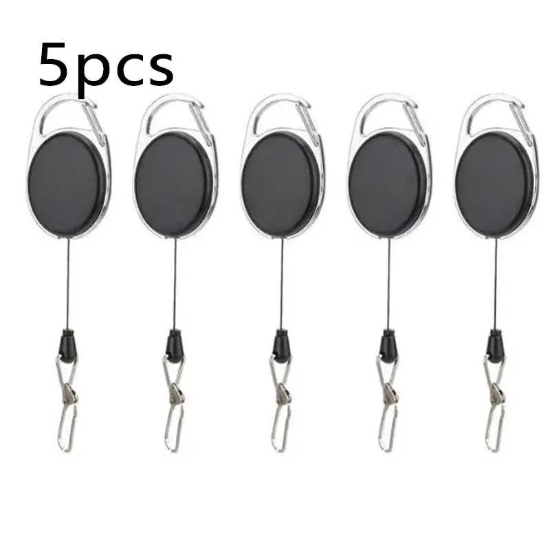 Porte-badge rétractable pour pêche à la mouche avec mousqueton à ressort à dégagement rapide, lot de 1 à 15 pièces 12
