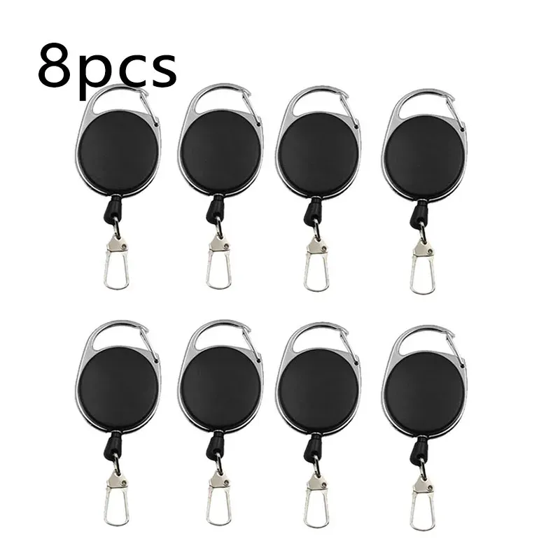 Porte-badge rétractable pour pêche à la mouche avec mousqueton à ressort à dégagement rapide, lot de 1 à 15 pièces 13
