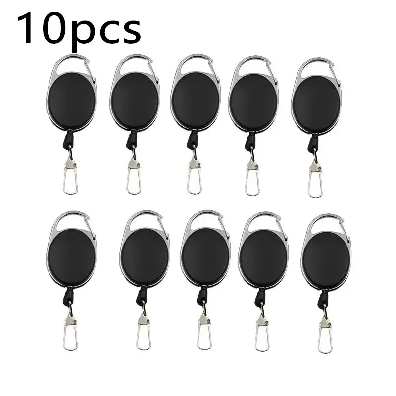 Porte-badge rétractable pour pêche à la mouche avec mousqueton à ressort à dégagement rapide, lot de 1 à 15 pièces 10