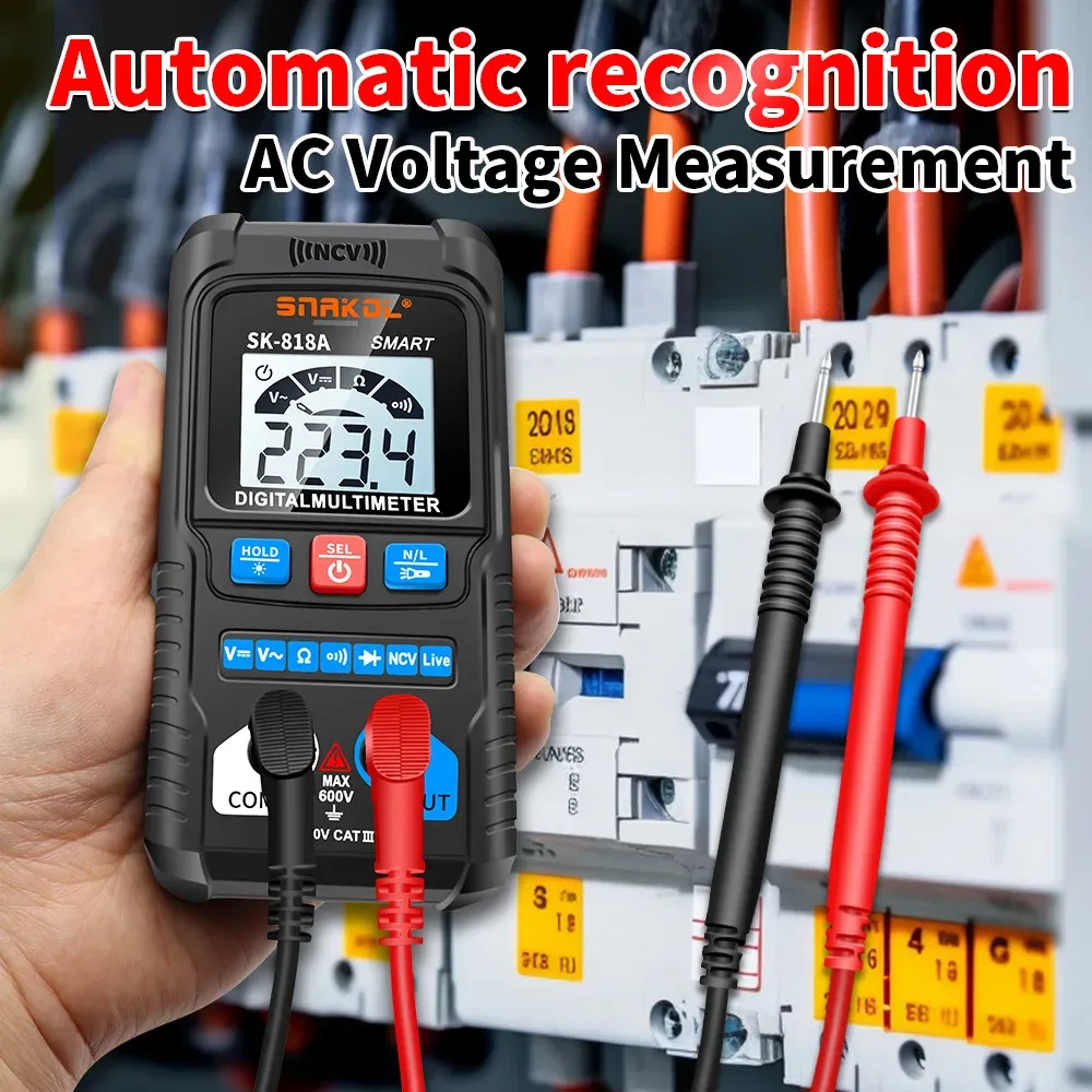 Multimètre numérique professionnel AC/DC avec détection NCV, mesure automatique, plage 600 V 2