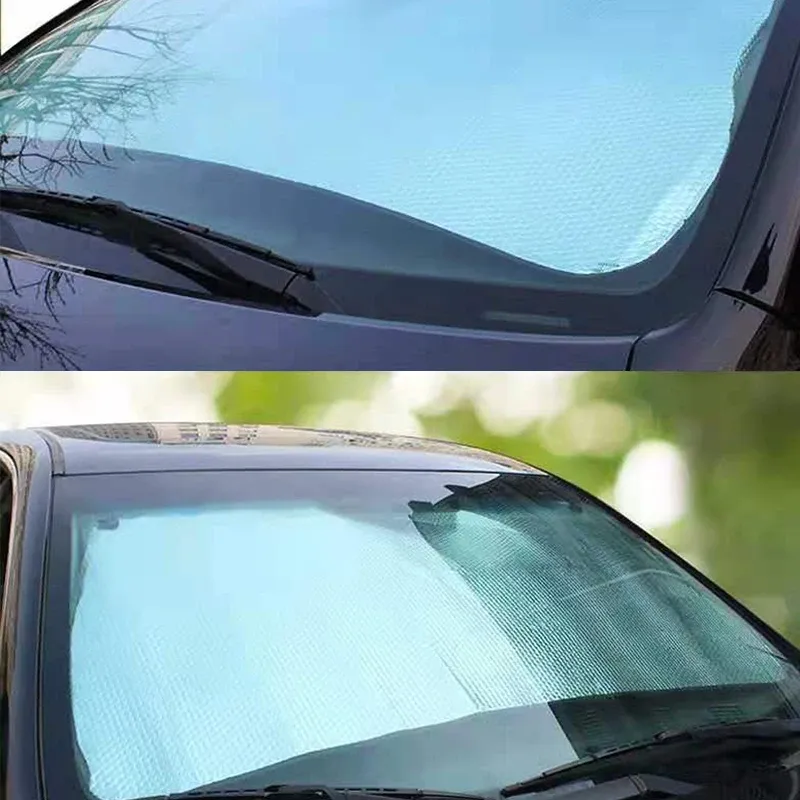Pare-soleil pliable pour voiture, en situation