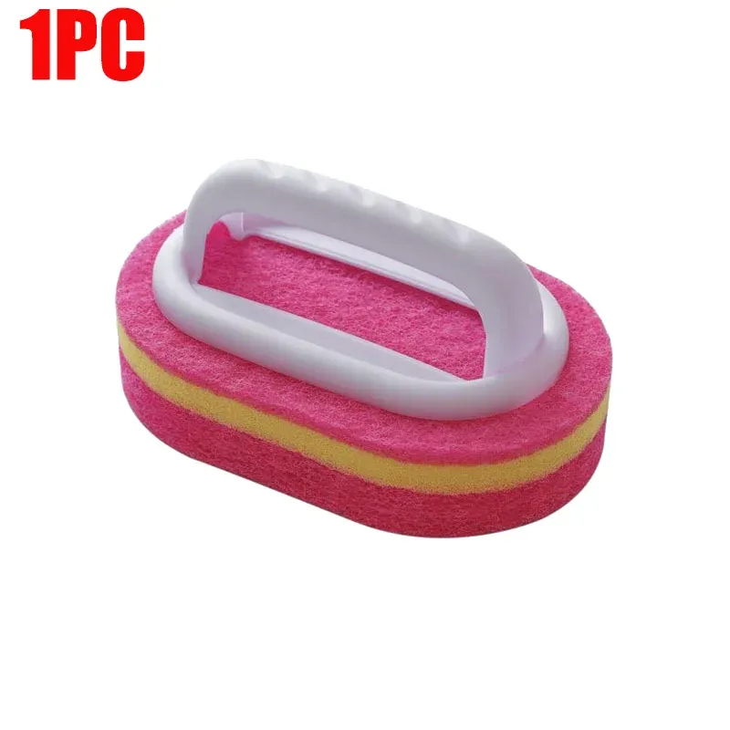 Brosse de nettoyage ménager avec poignée, éponge et tampon à récurer haute densité, pour cuisine, salle de bains et toilettes, lot de 6, 3 ou 1 pièce(s) 9