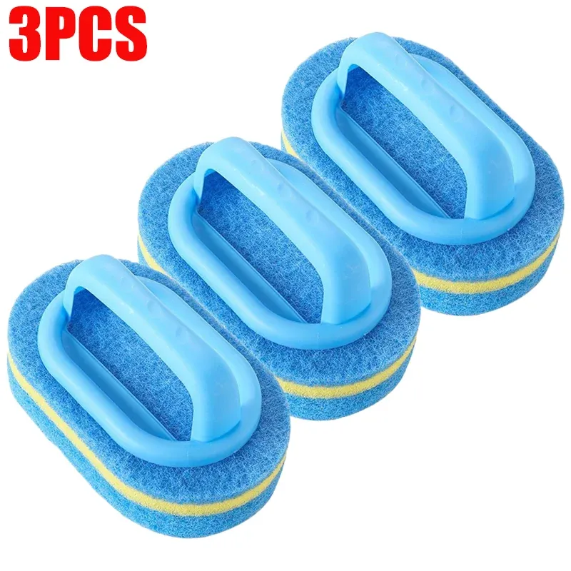 Brosse de nettoyage ménager avec poignée, éponge et tampon à récurer haute densité, pour cuisine, salle de bains et toilettes, lot de 6, 3 ou 1 pièce(s) 8
