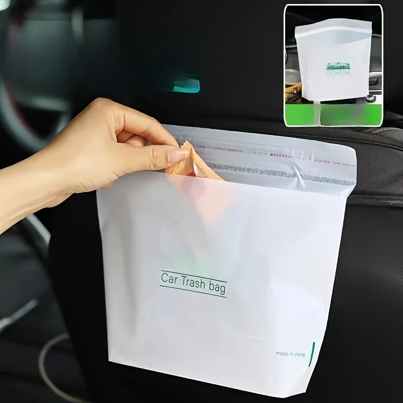Sacs poubelles jetables auto-adhésifs pour voiture, lot de 30 à 100 pièces, portables et sans trace 1