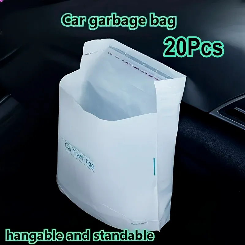 Sacs poubelles jetables auto-adhésifs pour voiture, lot de 30 à 100 pièces, portables et sans trace 10