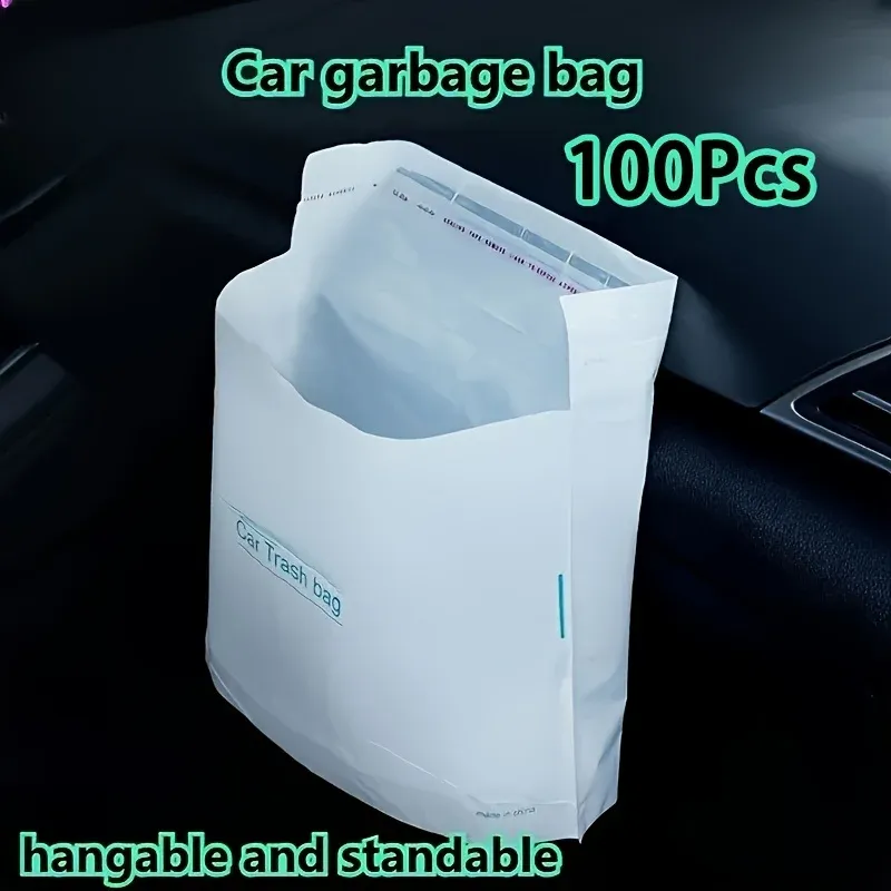 Sacs poubelles jetables auto-adhésifs pour voiture, lot de 30 à 100 pièces, portables et sans trace 8