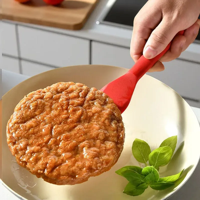 Mini spatule en silicone résistante à la chaleur, antiadhésive, pour retourner les œufs, cuire les gâteaux et griller les steaks, ustensile de cuisine 2