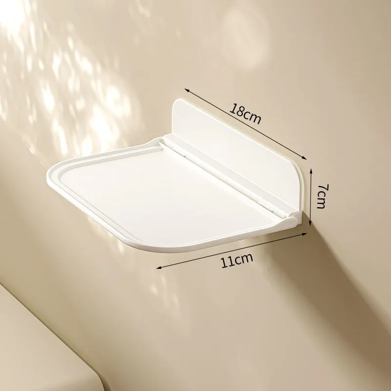 Étagère murale pliable sans perçage, organisateur gain de place pour routeur Wifi et téléphone, salle de bain 8