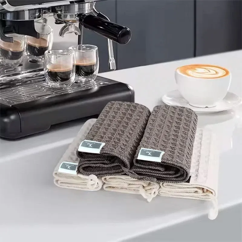 Serviettes de nettoyage en microfibre super absorbantes pour bar à café, lot de 4 2