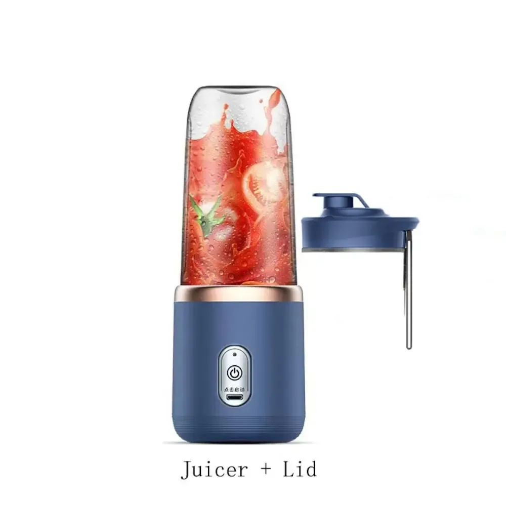 Extracteur de jus électrique USB domestique, mixeur à smoothies et milk-shakes, 400 ml, bleu/rose 5