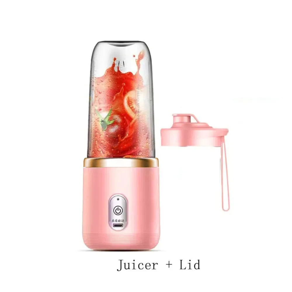 Extracteur de jus électrique USB domestique, mixeur à smoothies et milk-shakes, 400 ml, bleu/rose 7